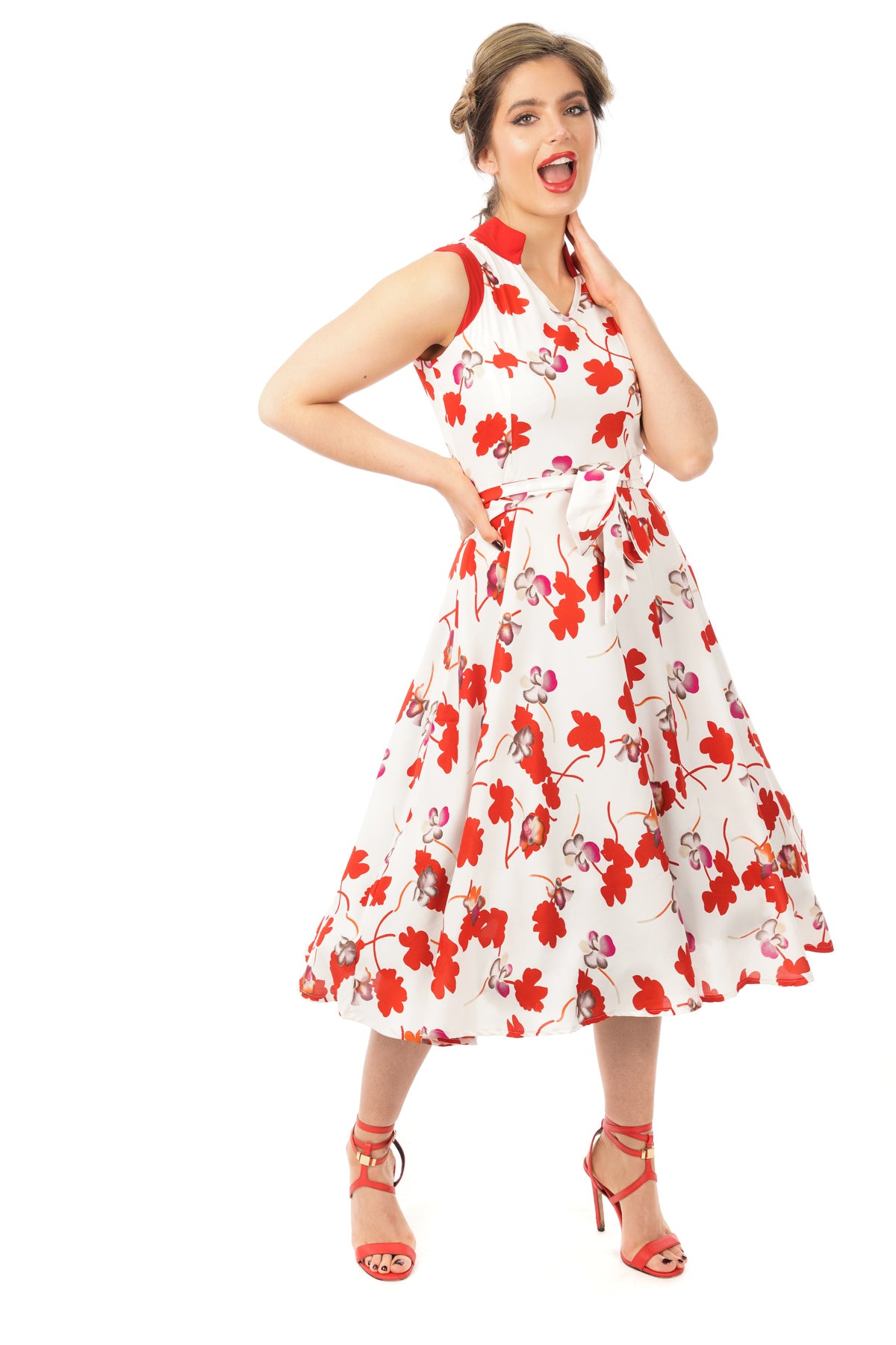 Retro Vintage inspired 1950's Midi Floral Dress - Pack of 10