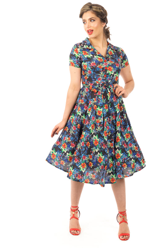 Retro Vintage inspired 1950's Floral Shirt Dress- Pack of 10