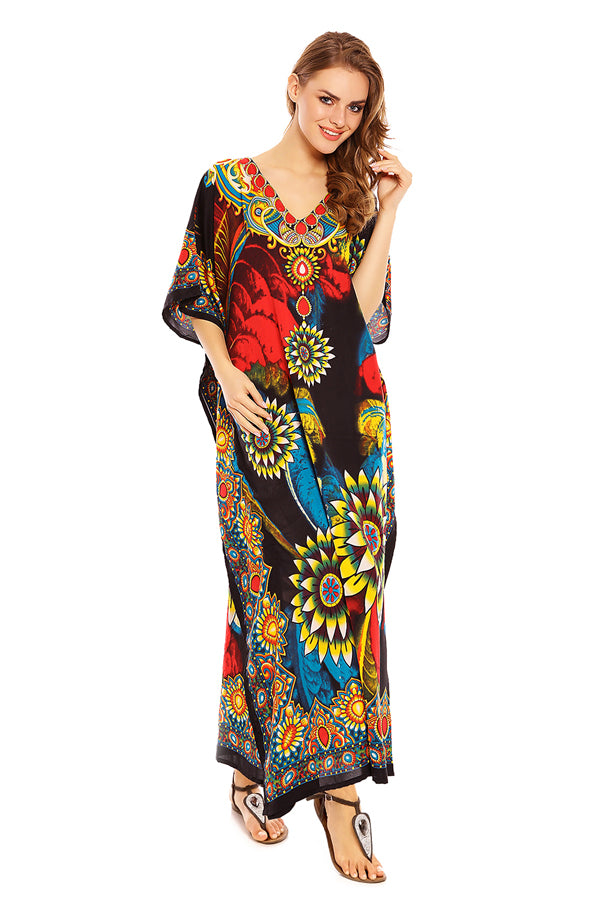 Full Length Long Maxi Kaftan Dress in Teal - Pack of 12