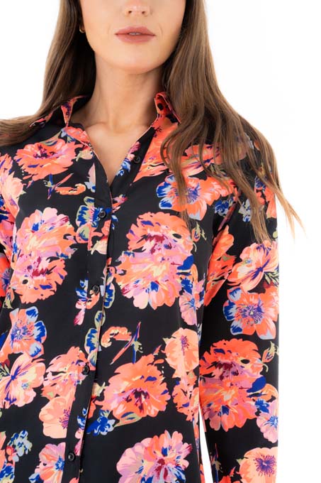 Ladies Floral Print Shirt Dress  -  Pack of 10
